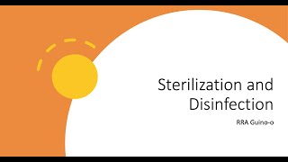 Sterilization and Disinfection [upl. by Rempe]