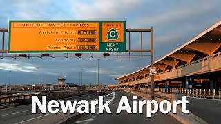 Driving thru Newark Liberty International Airport terminal A B C [upl. by Mcripley163]