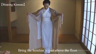 KITSUKE How to wear Kimono 【Part2】putting on Kimono [upl. by Melar]