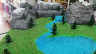 Maqueta de lago montañas y río [upl. by Addam]