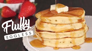 Eggless Fluffy Pancakes  Easy One Bowl  How Tasty Channel [upl. by Naffets]