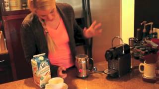 Nespresso Aeroccino Plus Frother Review Frothing Almond Milk [upl. by Raynard413]