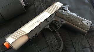 Cybergun Colt 1911 Rail Gun Airsoft Overview [upl. by Aleira96]