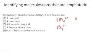 Identifying moleculesions that are amphoteric [upl. by Vena]