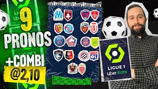 Pronostic foot Ligue 1  Nos 9 pronos du weekend PSG Lille Nice Monaco Om Lens OL [upl. by Enia18]