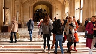 Louvre Museum Walking Tour [upl. by Nashom505]