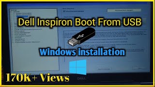 How to boot from USB on Dell Laptops  How to Change BIOS Settings  Windows Installation [upl. by Eiddam]