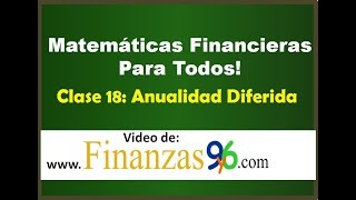 Anualidad Diferida  Clase 18  Matemáticas Financieras [upl. by Gensmer320]