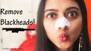 How to Remove Blackheads From Nose amp Face  Pore Strips at Home  Superwowstyle [upl. by Siusan476]