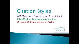 Citation Styles [upl. by Damiani969]