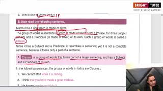 EnglishGrammar amp Composition Class 8 Chapter 1 The Phrase and the Clause [upl. by Zarihs]